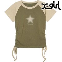 X-girl/エックスガール X－girl DOTTED STAR S/S RAGRAN BABY TOP PINK [105242013006]/506913680
