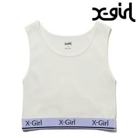X-girl/エックスガール X－girl LOGO AND STRIPE TANK TOP WHITE [105242013024]/506913681