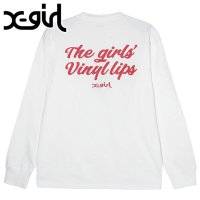 X-girl/エックスガール X－girl VINYL LIP FACE L/S TEE WHITE [105243011017]/506913687