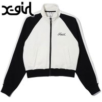 X-girl/エックスガール X－girl STRIPED SLEEVE COMPACT ZIP UP SWEATSHIRT WHITE [105243012007]/506913691