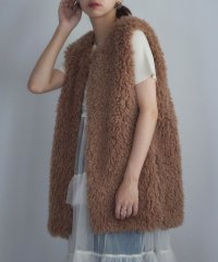 MAISON BREEZE reveur/プードルボア ベスト ミドル丈 トップス ノースリーブ ノーカラー ポケット 31999M332 【MAISON BREEZE reveur】/506863551