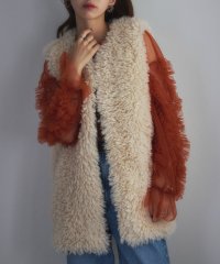 MAISON BREEZE reveur/プードルボア ベスト ミドル丈 トップス ノースリーブ ノーカラー ポケット 31999M332 【MAISON BREEZE reveur】/506863551