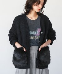 ELFRANK/エルフランク ELFRANK ファーポケットケーブルニットカーディガン/506899173