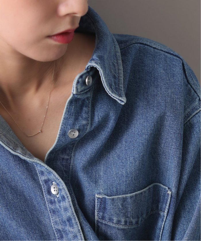WEB限定》カーブライン1粒ダイヤネックレス K10(506919461
