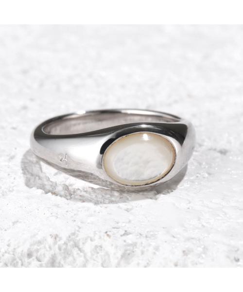【TOM WOOD】Joe Ring White MOP/Larvikite リング TOM WOOD】Joe Ring White MOP/Larvikite リング