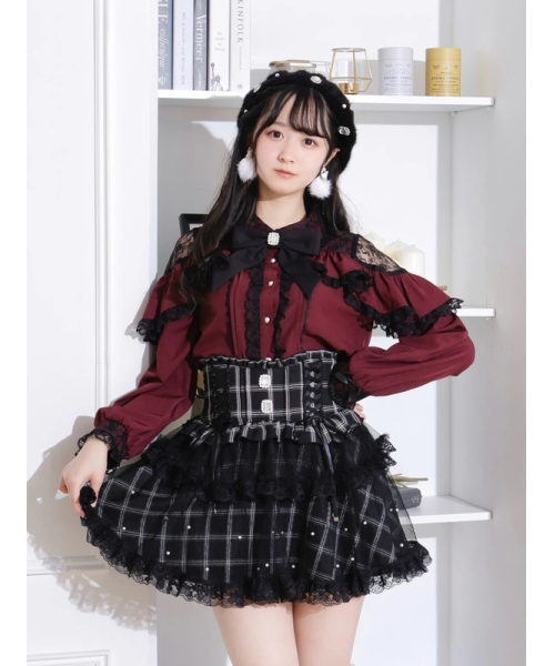 【新品未使用】Aimeine ドロストフリルスリーブスリットショルダーブラウス Aimeine】ドロストフリルスリーブスリットショルダーブラウス