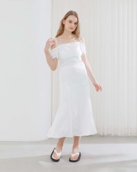 La lune/ラリューン La lune サテンオフショルドレープワンピース/506921625