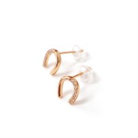 Noelmarket/ノエルマーケット Noelmarket ピアス 金属アレルギー対応 ダイヤ 馬蹄 ホースシュー 小ぶり つけっぱなし 18k シンプル 仕事 人気 上品 両耳用/506921767
