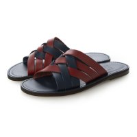 ITALICO/イタリコ ITALICO 徳島 本革 おしゃれ 編み込みコンビサンダル 国産レザーサンダル 皮サンダル 本革2トーンカラー/506922345