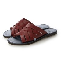 ITALICO/イタリコ ITALICO 徳島 本革 おしゃれ 編み込みコンビサンダル 国産レザーサンダル 皮サンダル 本革2トーンカラー/506922345