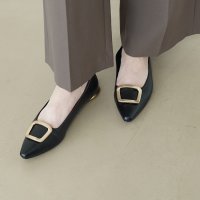 Launa lea/スクエアバックルフラットパンプス(0576)/506922363