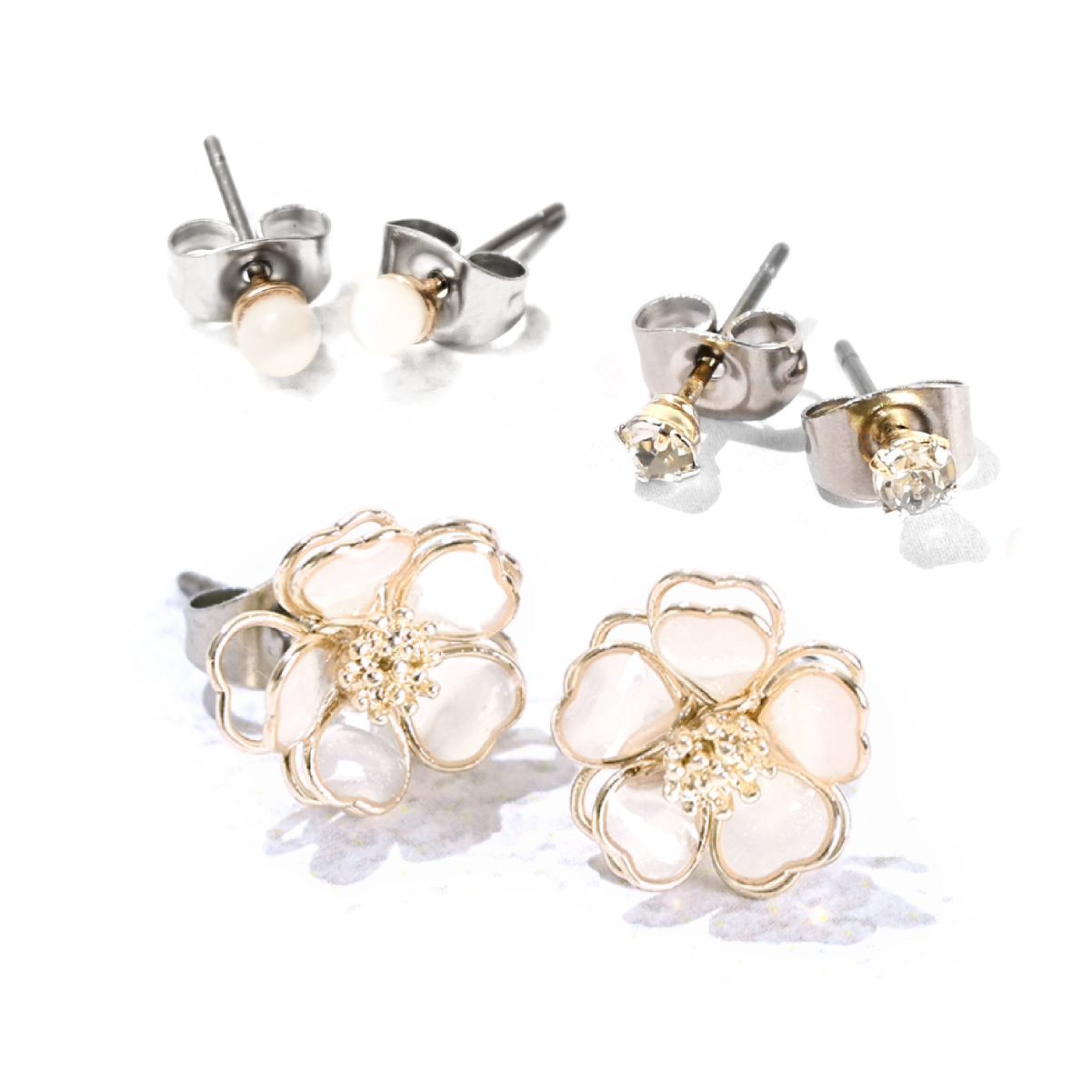 エクレボ exrevo ピアス セット 桜 小さめ シンプル 花 フラワー エクレボ exrevo ピアス セット 桜 小さめ シンプル 花 フラワー