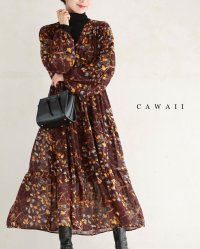 CAWAII/カワイイ CAWAII 実が成るボタニカルプリントのシアーミディアムワンピース/506904019