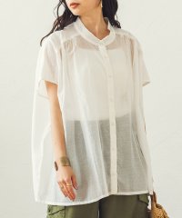 Noia/ノイア Noia バンドカラー フレンチスリーブブラウス/506921932