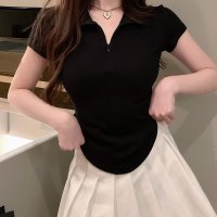 Zoe Jenko/ゾエ ジェンコ Zoe Jenko フロントジップラウンドTシャツ 10351/506922081