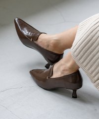 welleg/ウェレッグ welleg ポインテッドトゥ メタルデザイン ヒールローファー/506922092