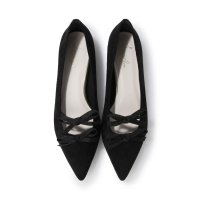 Launa lea/ダブルリボンポインテッドトゥフラットパンプス(0572)/506922358