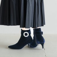 Launa lea/ラウナレア Launa lea 7cmポインテッドトゥビジューショートブーツ(0581)/506922367