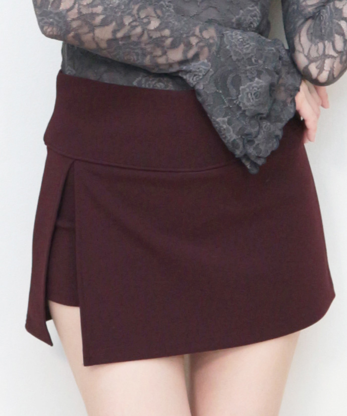 スカート LGB MICRO MINI BLK 27 GLOWNY グロウニー FW24 GIRLFRIEND LACE RUFFLE MINI SKIRT