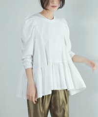 ELFRANK/エルフランク ELFRANK ギャザースリーブペプラムトップス【洗える】/506925910