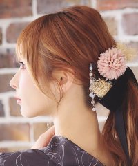 Retica/レティカ Retica 浴衣小物 髪飾り 下がりビジューニュアンスカラーポンポンマム浴衣ヘアアクセサリー3点セット/506925931