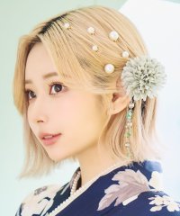 Retica/レティカ Retica 浴衣小物 髪飾り 下がりビジューニュアンスカラーポンポンマム浴衣ヘアアクセサリー3点セット/506925931