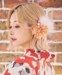 Retica/レティカ Retica 浴衣小物 髪飾り ふわふわフェザー付きコサージュ浴衣ヘアアクセサリー4点セット/506925933