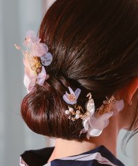 Retica/レティカ Retica 浴衣小物 髪飾り かすみ草付きドライフラワー浴衣ヘアアクセサリー3点セット/506925937