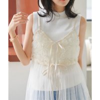 KOBE LETTUCE/コウベレタス KOBE LETTUCE 4way3Dローズチュールキャミソールトップス [C7248]/506926151
