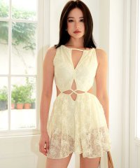 OSYAREVO/オシャレボ OSYAREVO 【ネット限定】デザインカッティング レース ワンピース水着 【返品不可商品】/506926626
