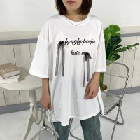 CRB/シーアールビー CRB チュールリボンロゴビッグTシャツ/506926950
