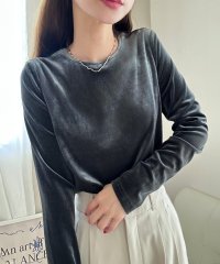 LAUIR/ラウアー LAUIR 【取り外し可能パット付き】バックオープンベロアトップス/506927886