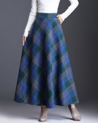 Lily of Valley/リリーオブバリー Lily of Valley フェイクウール ミモレ丈 大判 チェック柄 ロング スカート ボトムス きれいめ 暖か 上品/506927932