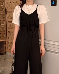 Lily of Valley/リリーオブバリー Lily of Valley カットソー付き キャミ オールインワン ハイウエスト カジュアル きれいめ 上品 清楚 レディース/506927934