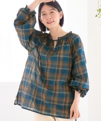 Viola e Viola/ヴィオラ エ ヴィオラ Viola e Viola 華やかチェック柄カフタンブラウス/506929174