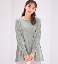 Alotta/アロッタ Alotta 洗える！カシミヤタッチ袖ケーブルニットチュニック/506929194