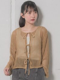 RETRO GIRL/レトロガール RETRO GIRL リボンメッシュカーデ/506929300