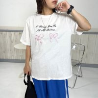 CRB/シーアールビー CRB リボン刺繍ロゴTシャツ/506930354