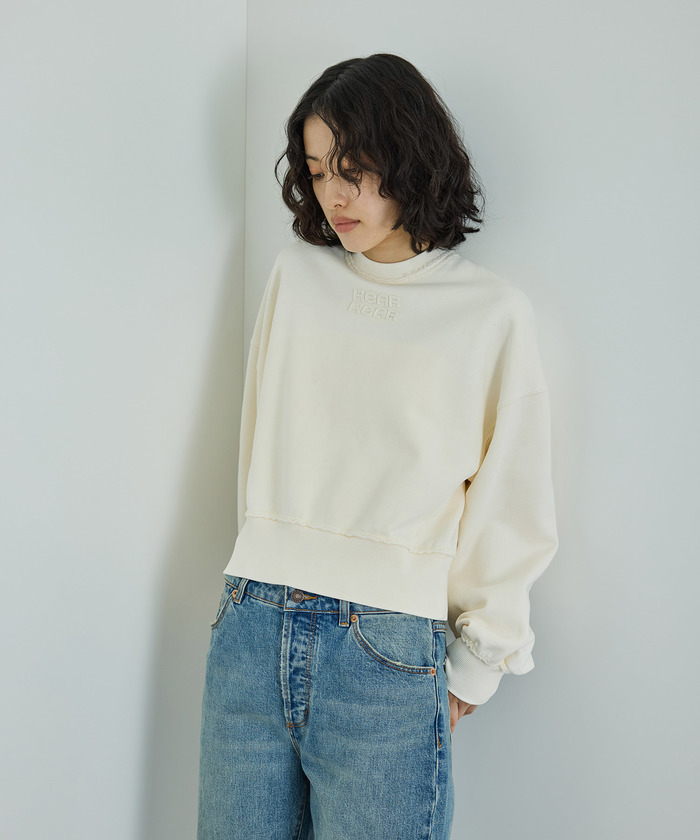 アダムエロペ 【サステナブル・洗える】ボールバイオ加工スウェットシャツ ADAM ET ROPÉ FEMME(アダム エ ロペ ファム) / 【サステナブル