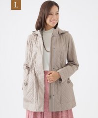 TRANS WORK(L)/【L】【吸湿発熱】【消臭】キルティングタフタスタンドカラーコート/506883319