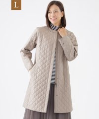 TRANS WORK(L)/【L】【吸湿発熱】【消臭】キルティングタフタノーカラーコート/506883320