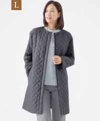 TRANS WORK(L)/【L】【吸湿発熱】【消臭】キルティングタフタノーカラーコート/506883320