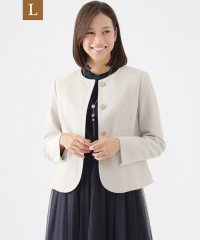 TRANS WORK(L)/【L】【美シリーズ】【ウォッシャブル】【セットアップ対応】ラメツイーディージャージノーカラージャケット/506883324