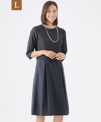 TRANS WORK(L)/【L】【美シリーズ】【ウォッシャブル】ラメツイーディージャージワンピース/506883328