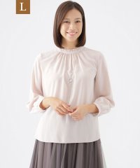 TRANS WORK(L)/【L】【ウォッシャブル】マイクロパウダリースタンドカラープルオーバーブラウス/506883331
