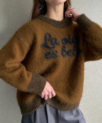JUNOAH/ジュノア JUNOAH ダブルジャガードオーバーサイズロゴニット/506927880