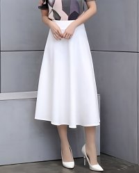 Lily of Valley/リリーオブバリー Lily of Valley ミモレ丈 フレア スカート 大人可愛い Aライン ハイウエスト ウエストゴム ロング ひざ下/506927926