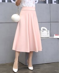 Lily of Valley/リリーオブバリー Lily of Valley ミモレ丈 フレア スカート 大人可愛い Aライン ハイウエスト ウエストゴム ロング ひざ下/506927926