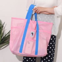 REAL STYLE/リアルスタイル REAL STYLE トートバッグ レディース メンズ メッシュ 大容量 スパバッグ 温泉バッグ サウナ 軽い 夏 海 プール 大きめ 無地 シ/506928844