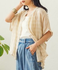 Noia/ノイア Noia フレンチスリーブ チェックブラウス/506928928